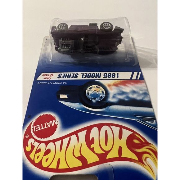 1995 Vintage Hot Wheels #341 Model Series 3/12 '58 CORVETTE COUPE Purple w/7 Sp - Picture 3 of 4